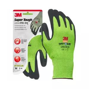 3M 장갑 작업 반코팅 슈퍼터프 라텍스 그린 M(3414)