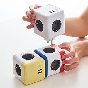 4000W 고용량 디자인 멀티탭 컴퓨터 책상 인테리어 큐브멀티탭 파워큐브 V2