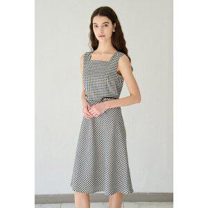 [BCBG] 스퀘어넥 슬리브리스 원피스 B3M3O605
