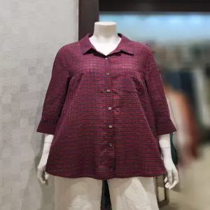 [벨라디터치] V3F2BL29 여름 체크 블라우스
