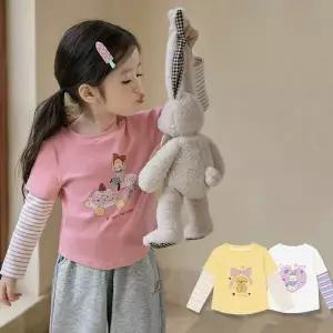 메이커 키즈 키치레인보우 여아 반팔레이어드 긴팔 티셔츠 205983