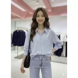 [롯데백화점]SOUP 루즈핏스트라이프포켓셔츠  SC4LS331