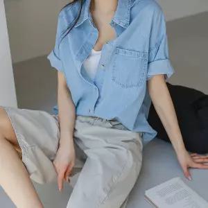 [시크폭스] 오데온 포켓 데님 반팔 셔츠_62SH2630
