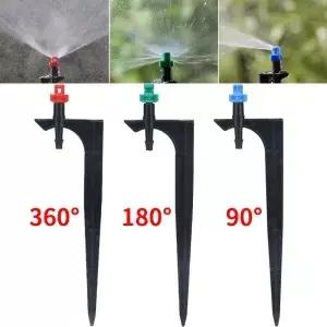 90/80/360도 미스트 노즐 3cm 스테이크 스프링클러 4인치 호스용 정원 관개 점적 관수 농업용 분무기