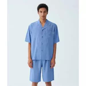 LEE BODYWEAR 시그니처 캔자스 프린트 남성 파자마_라이트블루 2281615