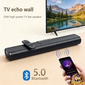 TV 오디오용 50W 사운드바 블루투스 AUX HDMI ARC 연결 스피커 PC 게임 프로젝터용 리모컨 포함