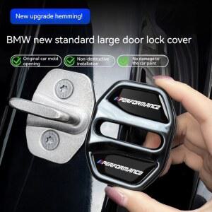 도어스트라이커 4pcs 자동차 도어 잠금 커버 BMW 시리즈 X1 X3 X4 X5 G20 G32 F48 G01 G02 F15 G05 G07 G11 녹슬지 않는 보호 트림 액세서리
