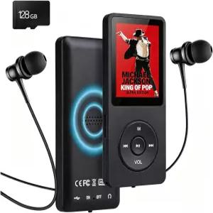 블루투스 53을 지원하는 MP3 플레이어 하이파이 사운드를 음악 스피커 음성 녹음기 FM 라디오 전자책 무료