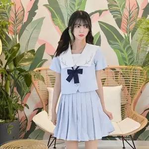 [교복몰]고품질 TBZ 교복몰 퓨어 리프 스카이 일본여고생 세라복 반팔 교복세트 일본교복 졸업사진컨셉 WF