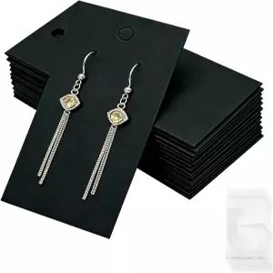 TINGING 200 PCS 귀걸이 카드에 걸이 구멍 2 x 3.5 인치 디스플레이 홀더에 포장 가방이 있는 DIY 이어