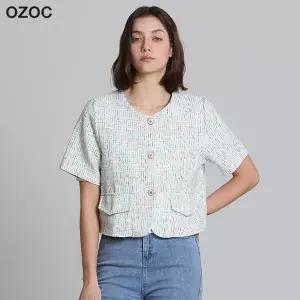 [오조크(OZOC)] 트위드 라운드 반팔자켓 (택가격: 98000원)