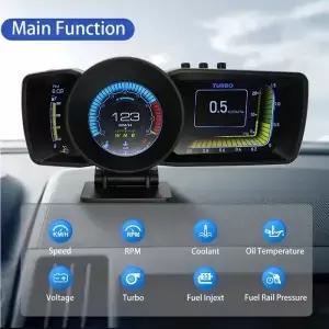 자동차 HUD 202 최신 다기능 업 디스플레이 대시보드 컴퓨터 GPS 디지털 속도계 OBD2+GPS 진단 도구