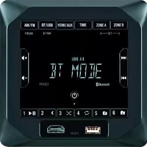 젠슨 JWM22 2-스피커 존 AM/FM BT HDMI AUX 큐브 월 마운트 스테레오 출력 4X 6와트 스테이션 프리셋