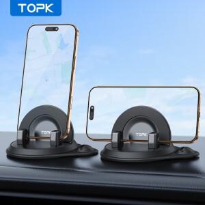 탑키 360 ° 회전식 대시보드 차량용 핸드폰 거치대 눈부심 방지 햇빛 가리개 HUD 클립 스탠드 미끄럼 자동