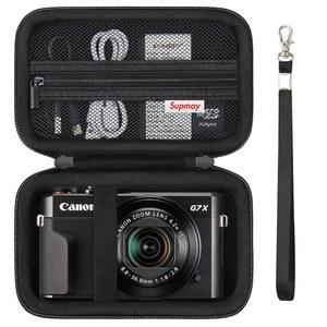 캐논 G7X MARK III / II POWERSHOT SX740 HS SX730 HS 소니 ZV-1F /RX100 리코 GR III 배터리용 메쉬 포켓이 있는 소형 4K 브이로그 카메라 USB 케이블 블랙용 SUPMAY 하드 캐리링 케이스