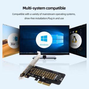 M키 인터페이스 카드 지원 PCI Express 3.0 X4 2230-2280 M.2 NVMe SSD-PCIE 어댑터 Windows//Li용 LED 표