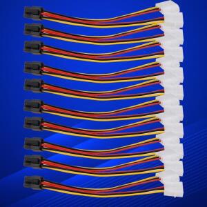 10개입 4핀 몰렉스-6핀 PCI-Express 비디오 카드 케이블 PCI 익스프레스 전원 어댑터 카드용