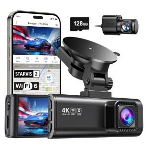 REDTIGER 4K 대시 캠 전면 후면, 무료 GPS가 2 광각, WDR STARVIS 센서, 자동차용 모드(F7NP) 카드 170 카메라, 24시간 빠른 WI-FI-20MB 5.8GHZ 다운로드, 있는 주차 포함, 시야, 야간 /S