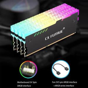 1pcs 2pcss CX FUTURE ARGB 메모리 냉각 조끼 DDR4 DDR5-블랙/화이트용 5V 3핀 RAM 방열판