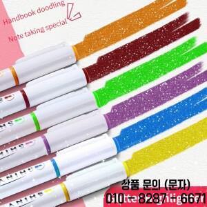 4pcs 글리터 컬러 샤이니 펜 세트 블링 스파클링 마커 4mm 브러쉬 드로잉 페인팅 스쿨 메탈릭