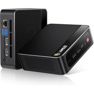 SER5 MAX Ryzen 7 7735HS (8C/16T, 2.5G 24GB 6/BT5.4/DP+HDMI+USB-C/RJ45 4.75GHz), LAN 지원 미니 데스크탑 LPDDR5 500G 터보 컴퓨터 트리플 디스플레이/Wi-Fi 4K RAM SSD, PCIe4.0