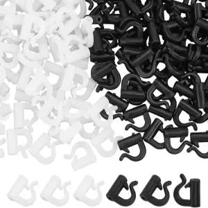 핑거인스파이어 160pcs 퀵 체인지 스피너 클레비스 블랙 앤 화이트 낚시 D자형 스냅 날용 플라스틱 고속 월