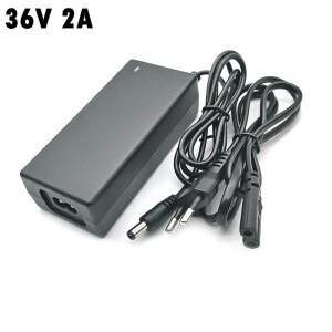 36V 2A 스마트 리튬 배터리 충전기 5.5X2.1mm DC42V 36V 10S 8AH 10AH 12AH 20AH 전기 자동차 호버보드 밸