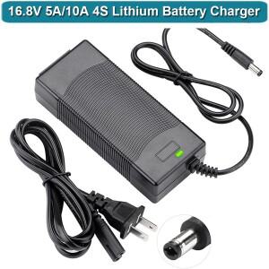 AC DC 리튬 배터리 충전기 4s 14.8V 리튬 이온 배터리 팩용 DCS.5 * 2.5mm 플러그 고속 충전 16.8V 5A 10A