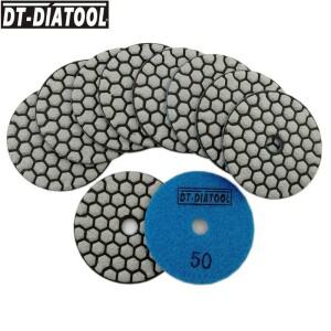 DT-DIATOOL-화강암 대리석 건식 연마 패드 용 유연한 샌딩 디스크 수지 본드 다이아몬드 3 인치 80mm 세트