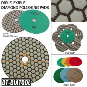 DT-DIATOOL 4pcs 125mm/5inch 다이아몬드 드라이 폴리싱 패드 화강암 대리석 스톤 셔 디스크 용 수지 본드