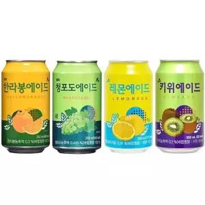 일화 에이드 4종 350ml 48개 청포도 한라봉 키위 레몬