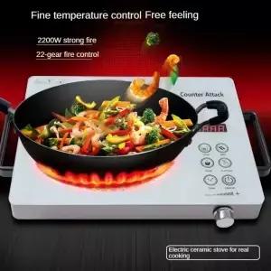 세라믹 전기 핫 플레이트 2200W 220V 스토브 터치 컨트롤 적외선 밥솥 바베큐 요리용 단일 버너 쿡탑