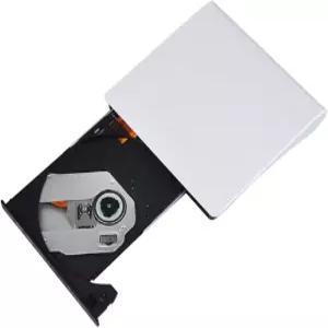 YMY 휴대용 초박형 외장 CD 드라이브 DVD 플레이어 USB3.0/USB-C 2 in 1 레코더 CD-ROM 등 흰색 컨버터