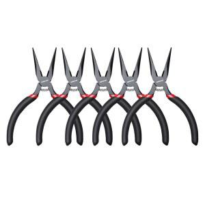 WISEUP 5인치 미니 니들 코 플라이어 세트 5피스 소형 롱 와이어 커터 포함 주얼리 DIY 공예 수리 및 절단