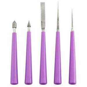 테그 비드 리머 세트 5PCS 다이아몬드 팁 비딩 홀 확대 도구 유리 플라스틱 금속 목재 비드용