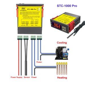 디지털 온도 컨트롤러 조절기 인큐베이터 릴레이 LED 10A 가열 냉각 STC-1000 Pro 110V 220V