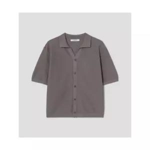 에잇세컨즈 린넨 반소매 칼라 카디건 브라운 45645AMCFD 6389976