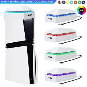 플스호환 Pro 상단 냉각 팬 (RGB LED 조명 포함) 게임 콘솔용 방진 방열