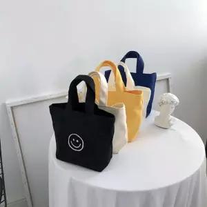 캔버스 미니 스마일 에코백 보조가방 스마일백 5color IVz35CFa