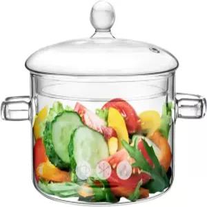 스토브 요리용 유리 냄비 뚜껑이 있는 1.5L/50온스 조리용 내열 시머 소스팬 수프 우유 차