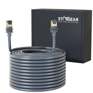 STARGEAR Starlink 케이블 Gen 3 15M 위성 /49FT, 인터넷 케이블, /4X 연장 방수 /MINI용, 이더넷 교체 4 /V3 /REV 표준 야외 키트