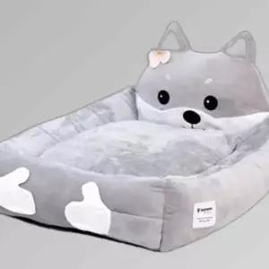 강아지 시바 프리미엄 쿠션 그레이 1P 특대형 침대