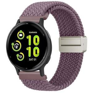 VANCLE 밴드 GARMIN VIVOACTIVE 5 / 3 WATCH VENU 2 PLUS SQ 여성용 VIVOMOVE SPORT FORERUNNER 645 245 음악 스마트 워치용 소프트 조절 가능한 신축성 나일론 루프 스포츠 교체 스트랩