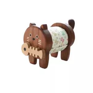 두루마리 디스펜서 키친타올 휴지걸이 두루말이 보관함 동물 케이스 티슈 고양이 원목 점보롤