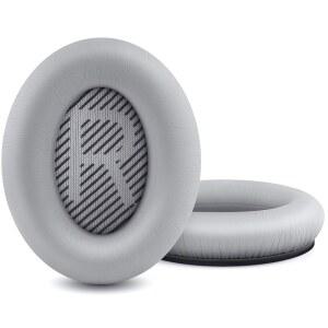 보스 콰이어트컴포트 35 QC15 QC25 QC2 QC35 / AE2 AE2I AE2W 사운드트루 및 사운드링크 오버이어 어라운드이어 헤드폰 소프트 프로틴 가죽(실버)용 HZTCAM 프로페셔널 교체 이어 패드