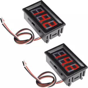 2PCS DC 0-30V 미니 디지털 전압계 3와이어 0.56인치 LED 디스플레이 패널 전압 게이지 배터리 역극성 보호