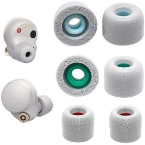 JNSA 교체 이어버드 팁 메모리 폼 이어팁 소음 차단 소니 WF-1000XM4 WF-1000XM3 헤드폰 [케이스에 맞게 장착] 3쌍 실버(FOAMXM4S3P)