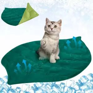 반려동물을 위한 드라이 잎 모양의 쿨링 매트 고양이와 강아지를 27 x 18.5 인치 리버서블 나일론 베드