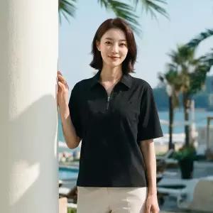 [PAT 여성] 엠보 로고 집업 폴로 티셔츠_FM45133