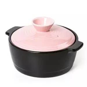 핑크 뚝배기 계란찜 가마솥 솥 냄비 그릇 찜기